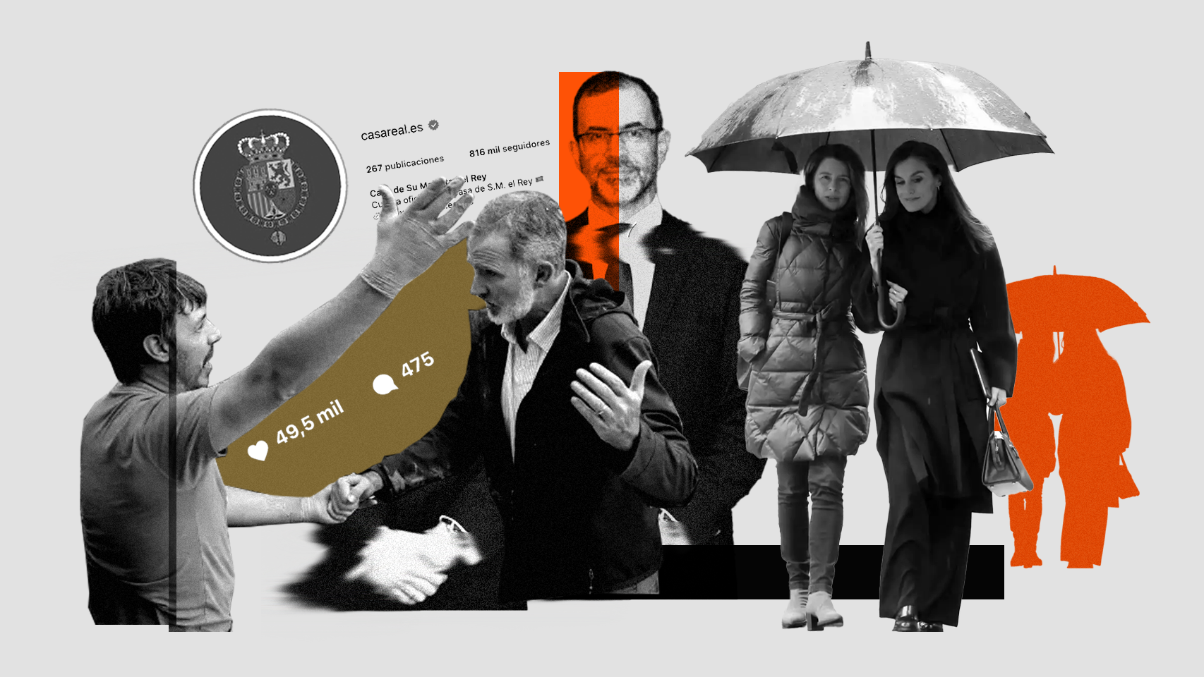 El jefe de la Casa del Rey, Camilo Villarino (c.) ha incidido en acercar a los Reyes a los españoles (i.) y, además, sus trabajadores ahora pueden ir en vaqueros(d.).