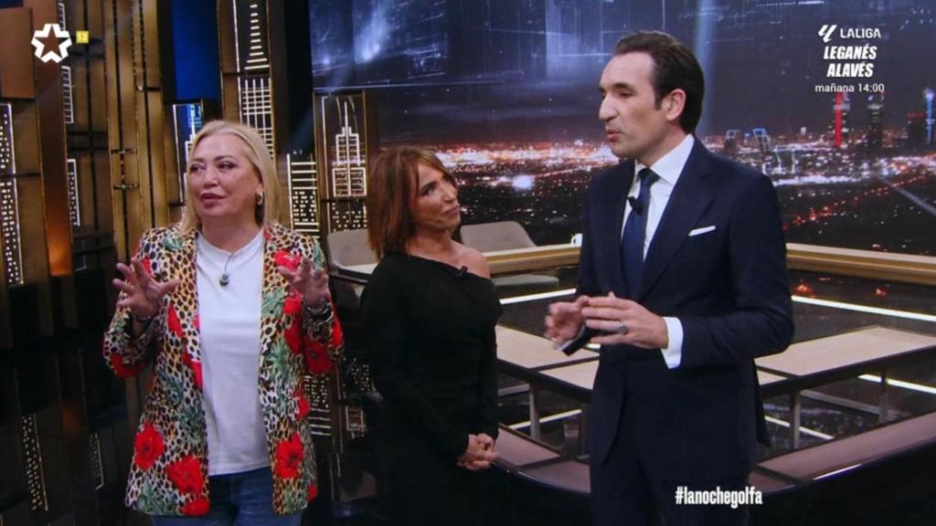Belén Esteban, María Patiño y Miguel Lago en 'La noche golfa'.