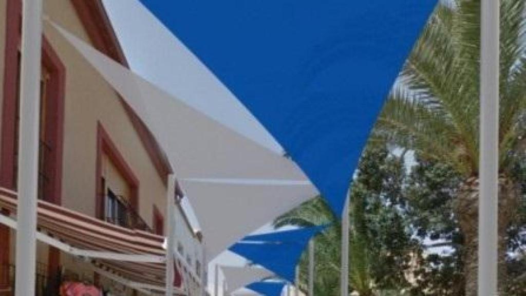 Así son los toldos que se instalarán en Tabarca. Ayto Alicante