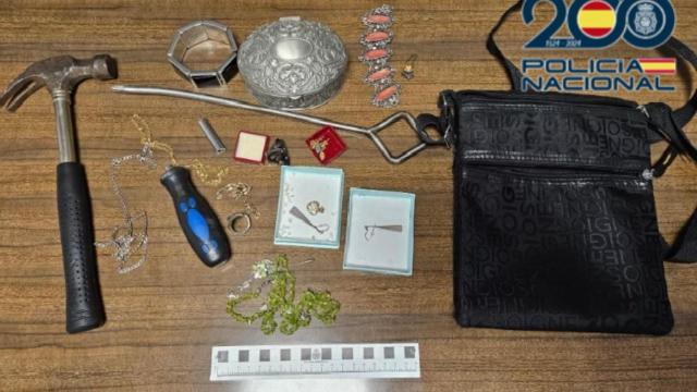 Efectos intervenidos a los dos ladrones detenidos en Valladolid