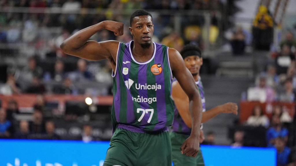 Yankuba Sima, celebra el pase de Unicaja a la final de la Copa del Rey