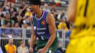 Kameron Taylor celebra la victoria de Unicaja Málaga en la semifinal de la Copa del Rey