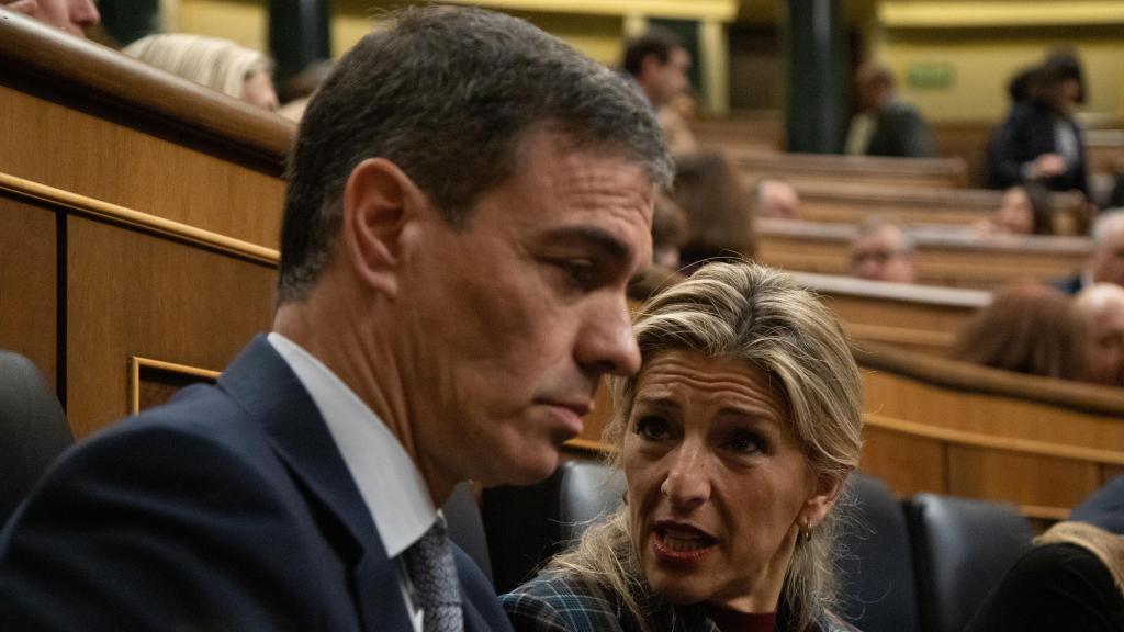 Pedro Sánchez y Yolanda Díaz, en el Congreso.