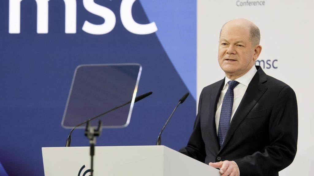 El canciller alemán, Olaf Scholz, en la Conferencia de Seguridad de Múnich.