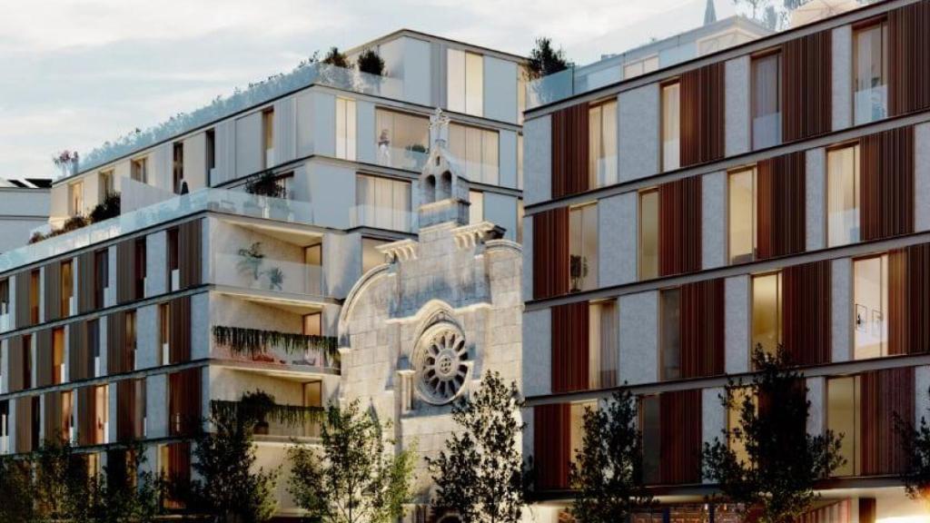 Fachada de los edificios.