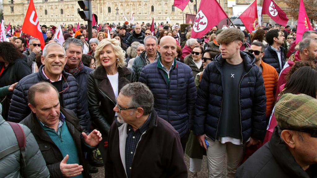 El alcalde de León, José Antonio Diez, en la manifestación