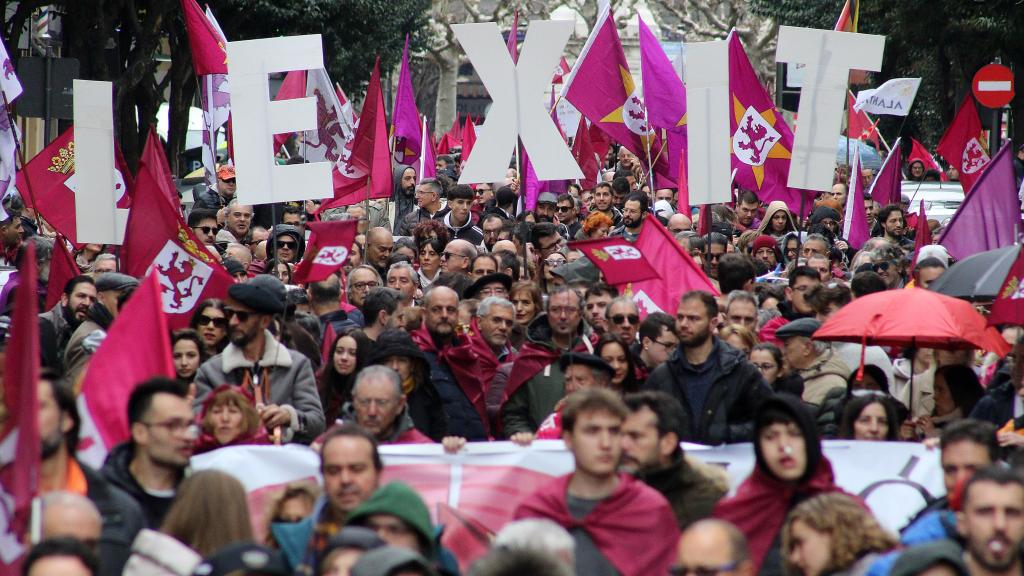 Imagen de la manifestación celebrada este domingo en León