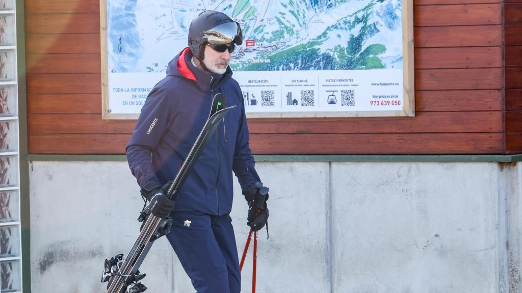 El rey Felipe, en Baqueira Beret en el año 2023.