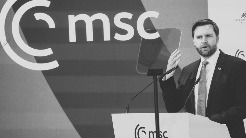 J. D. Vance, este viernes en Múnich.