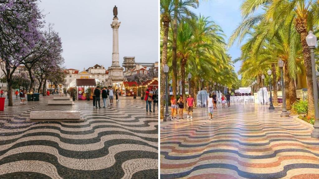 Plaza de Rossio y Explanada de España.