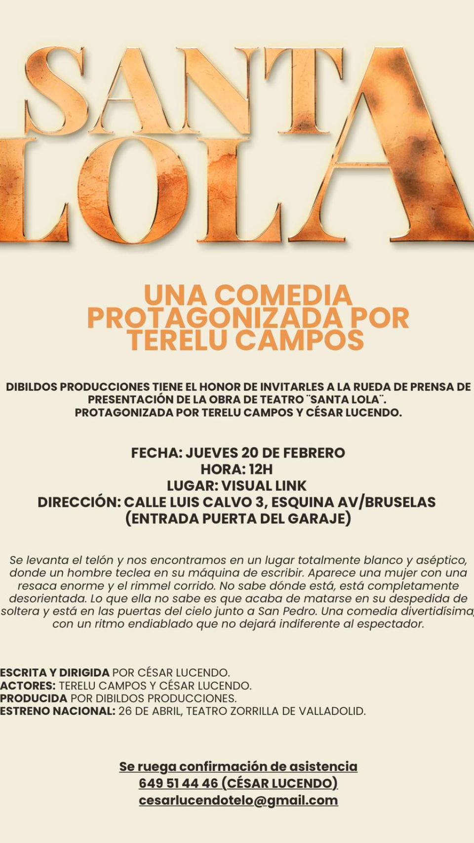 'Santa Lola', la función que protagonizará Terelu Campos.