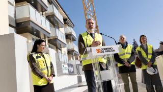Azcón, este lunes en un acto en Huesca.