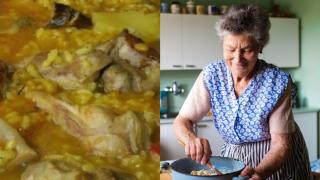 Abuela aragonesa haciendo un plato tradicional.