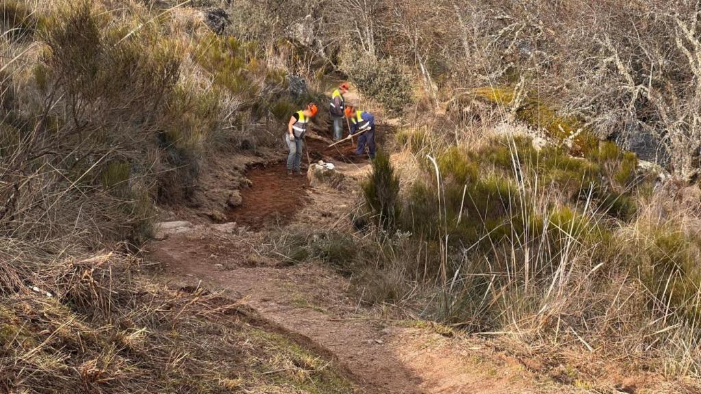 Obras de adecuación del sendero de la cascada de Abelón