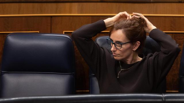 La ministra de Sanidad y miembro de Más Madrid, Mónica García, durante una sesión plenaria en el Congreso de los Diputados, a 20 de noviembre de 2024, en Madrid.
