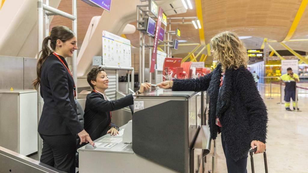 Mostrador de facturación de Iberia.