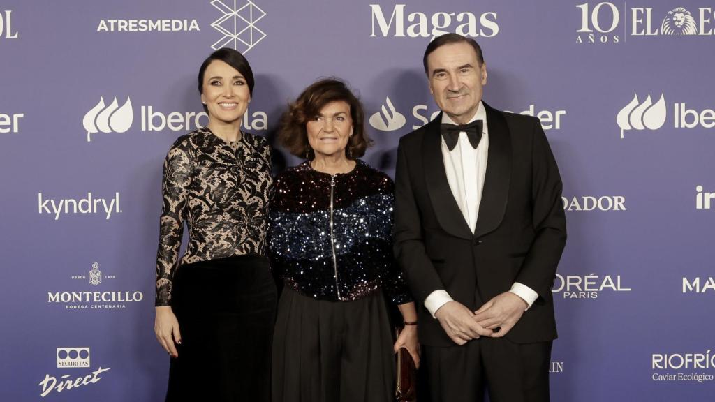 Pedro J. Ramírez, Cruz Sánchez de Lara y Carmen Calvo.