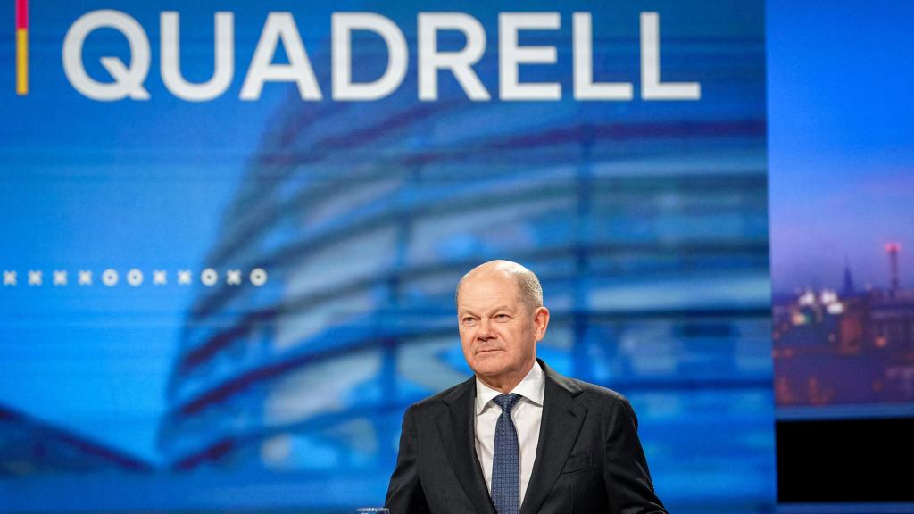 Olaf Scholz, presidente de Alemania, durante su intervención en el debate televisivo en la RTL.