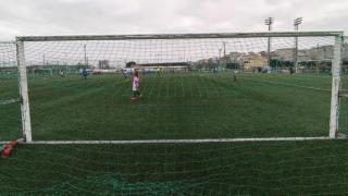 Un partido de niños en los campos de fútbol de A Torre de A Coruña.