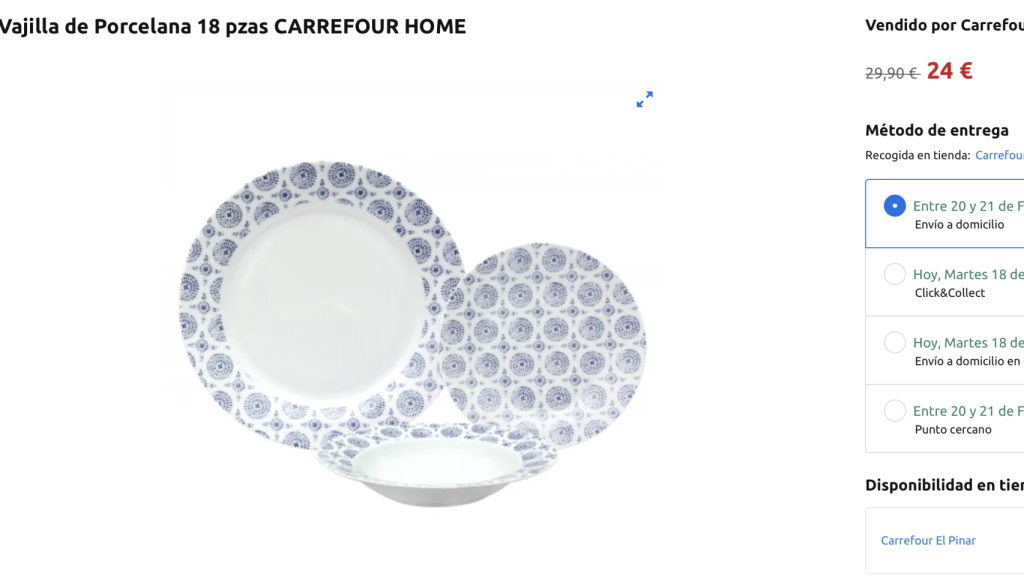 Vajilla de Porcelana 18 piezas.