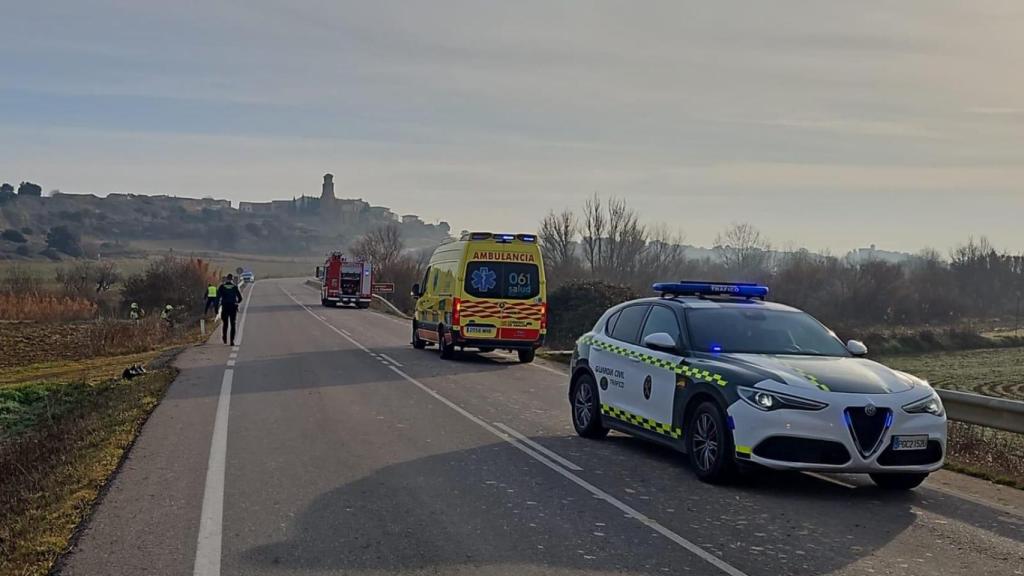 Servicios movilizados en el accidente mortal en Barbastro