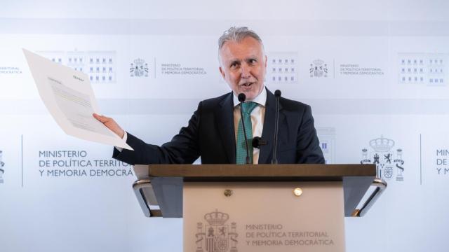 El ministro de Política Territorial y Memoria Democrática, Ángel Víctor Torres, este martes en rueda de prensa.