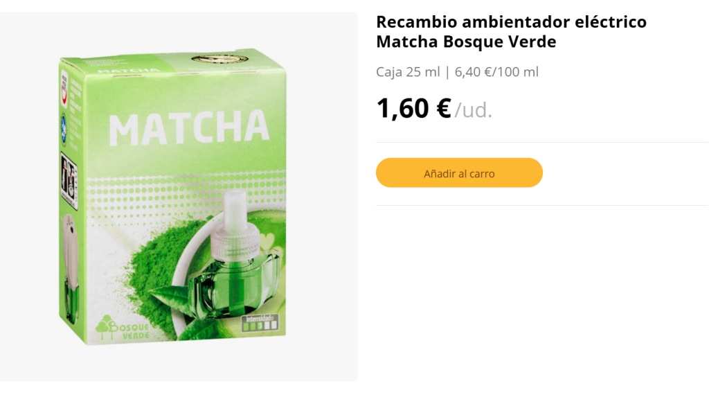 Recambio ambientador eléctrico.