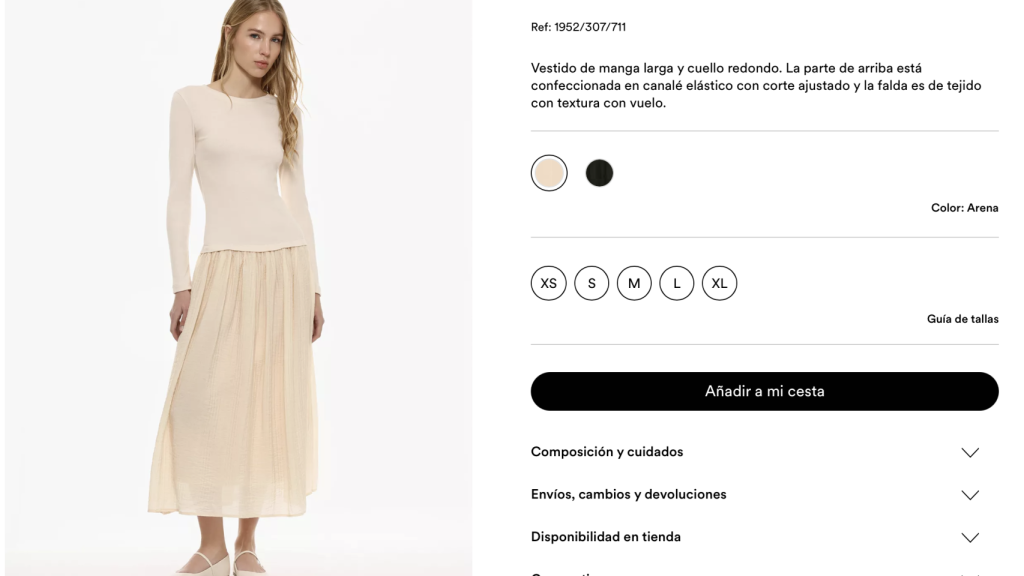 Vestido midi combinado.