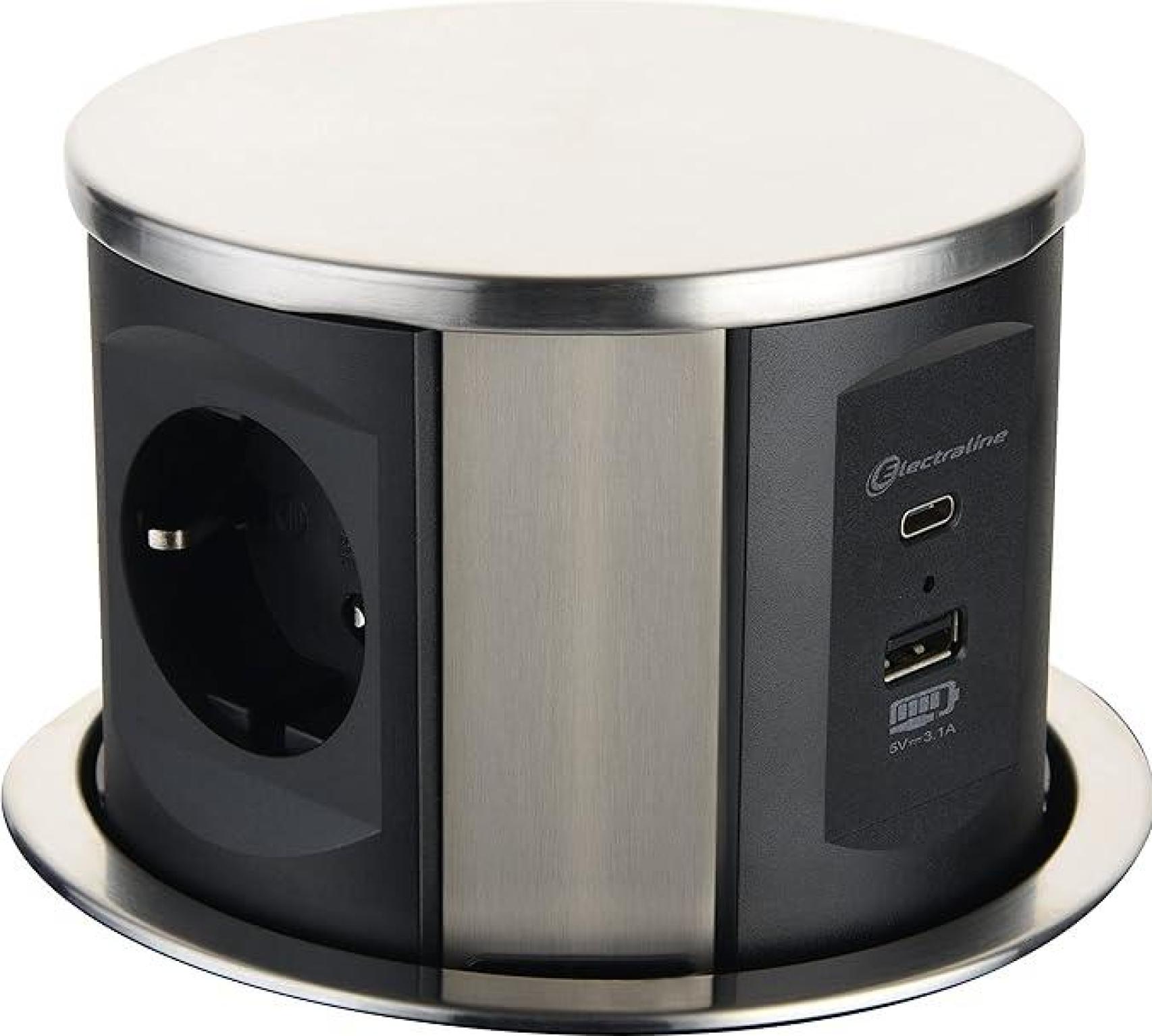 Electraline Enchufe retráctil/de sobremesa de Amazon.