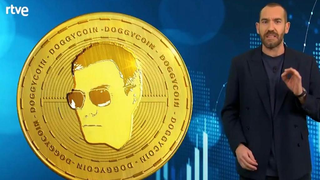 Jorge Ponce presenta la 'Doggycoin', la criptomoneda de Pedro Sánchez.