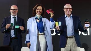 Ana Botín, presidenta de Santander, en la rueda de prensa de lanzamiento de Openbank México junto al director general de la entidad en el país, Matías Núñez, y el consejero delegado de Santander México, Felipe García Ascencio.