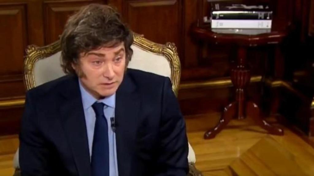 Javier Milei este lunes en una entrevista en la televisión argentina.
