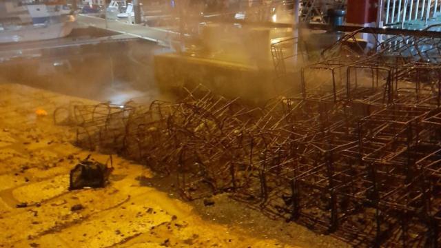 Nasas calcinadas en Ribeira.