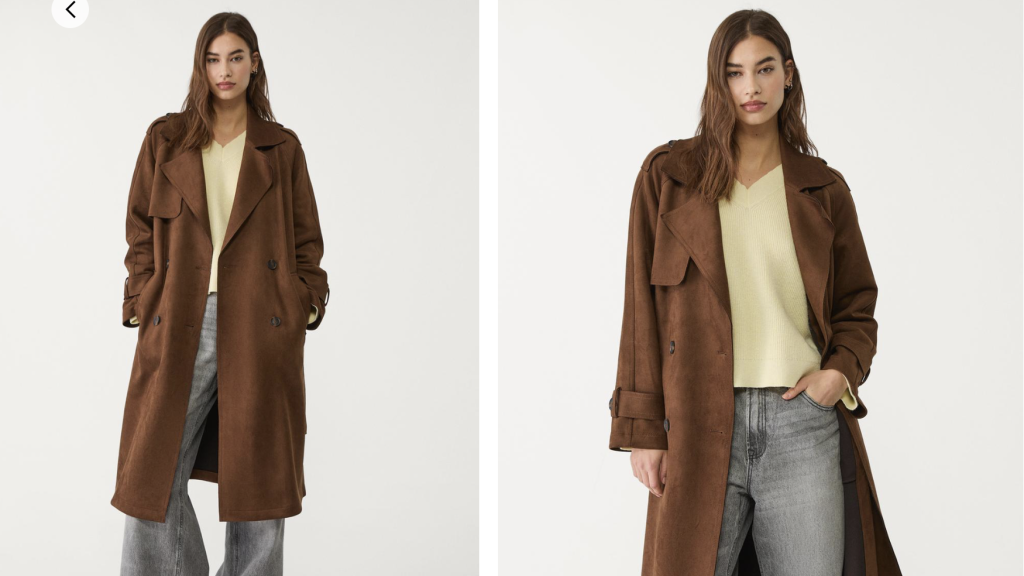 Trench largo efecto ante.