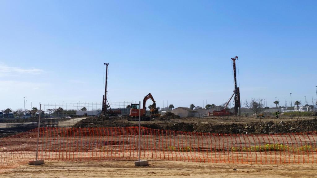 Obras del nuevo campus de la UAX Mare Nostrum en Málaga.