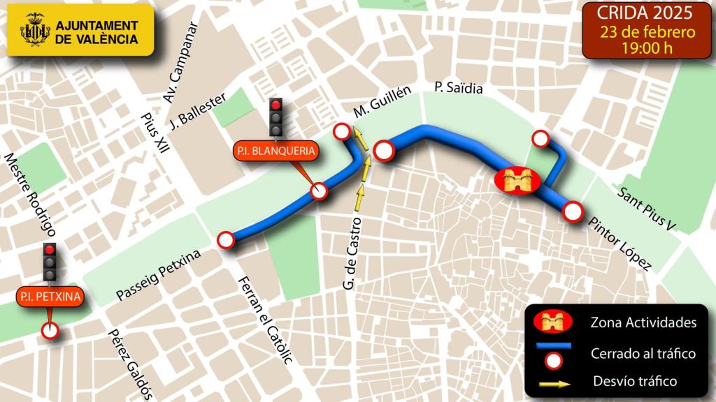 Afecciones a la movilidad este domingo. Ayto Valencia