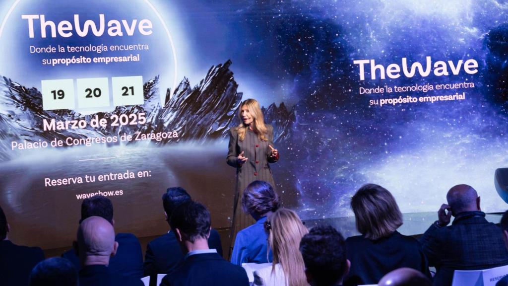 La vicepresidenta Mar Vaquero, esta semana, durante la presentación de la segunda edición de The Wave en Madrid.