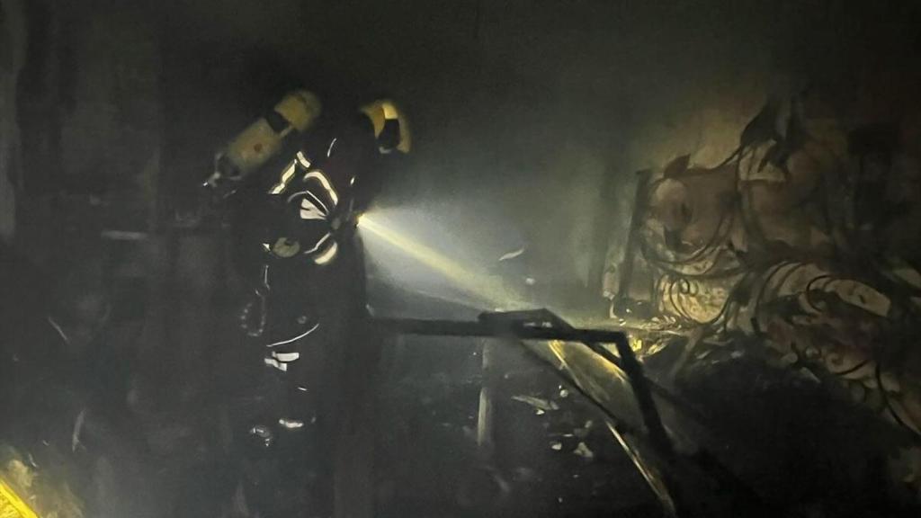 Imagen de la actuación de los bomberos.