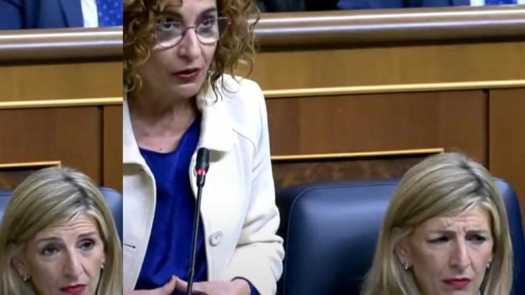 Las vicepresidentas María Jesús Montero y Yolanda Díaz este jueves.