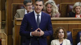El presidente del Gobierno, Pedro Sánchez, este miércoles en el Congreso.