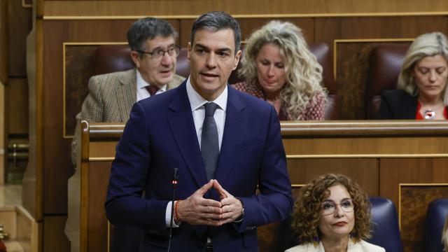 El presidente del Gobierno, Pedro Sánchez, este miércoles en el Congreso.