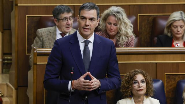 El presidente del Gobierno, Pedro Sánchez, este miércoles en el Congreso.