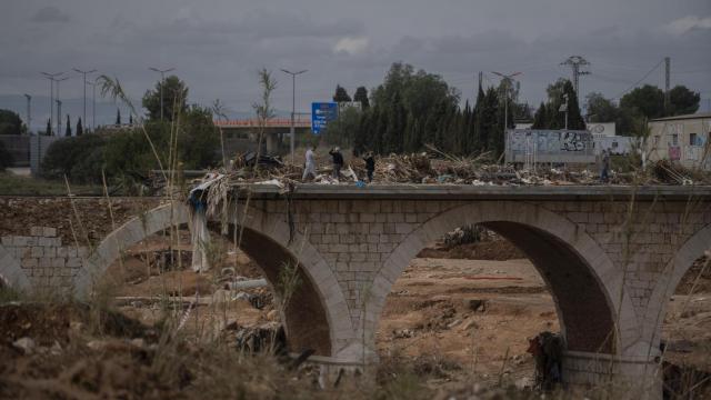 El puente del barranco de Torrent tras el paso de la DANA