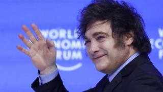 El presidente de Argentina, Javier Milei, en el foro de Davos el pasado mes de enero.