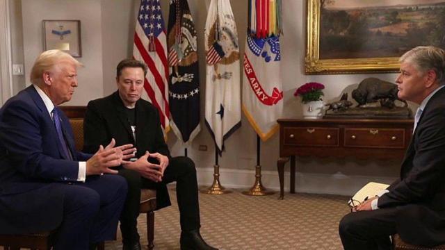 Trump y Musk durante una entrevista este martes en Fox News.