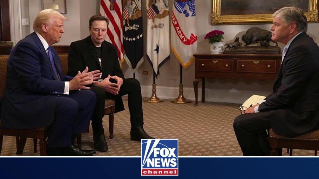 Trump y Musk durante una entrevista este martes en Fox News.
