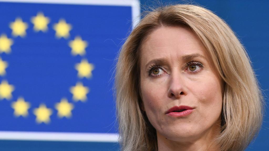 La jefa de la diplomacia de la UE, Kaja Kallas, durante una rueda de prensa