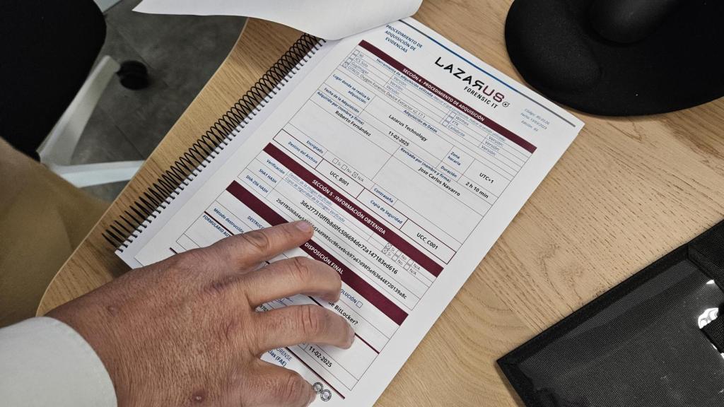 Informe con hashes en una investigación forense digital