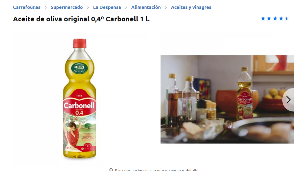 Aceite de oliva original 0,4º Carbonell.