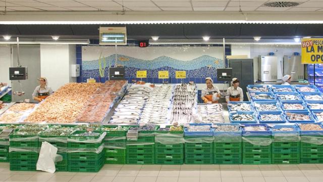 La sección de pescadería de Mercadona.